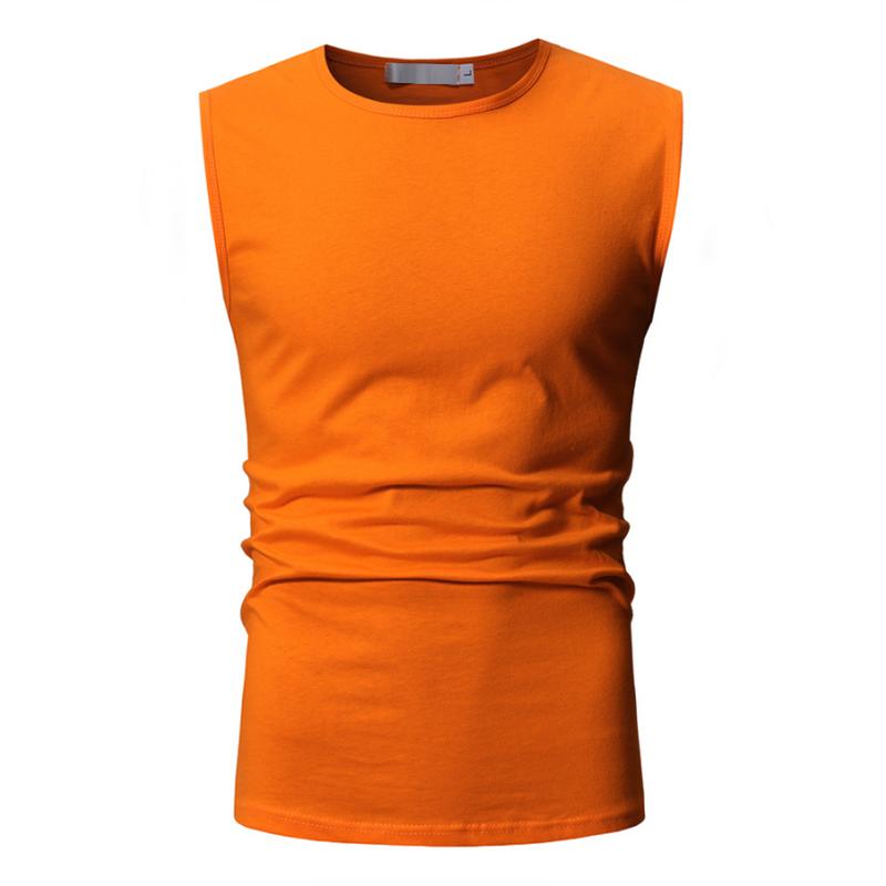 Mens Solid Round Neck Sleeveless Cotton Tank Top 28139465Z