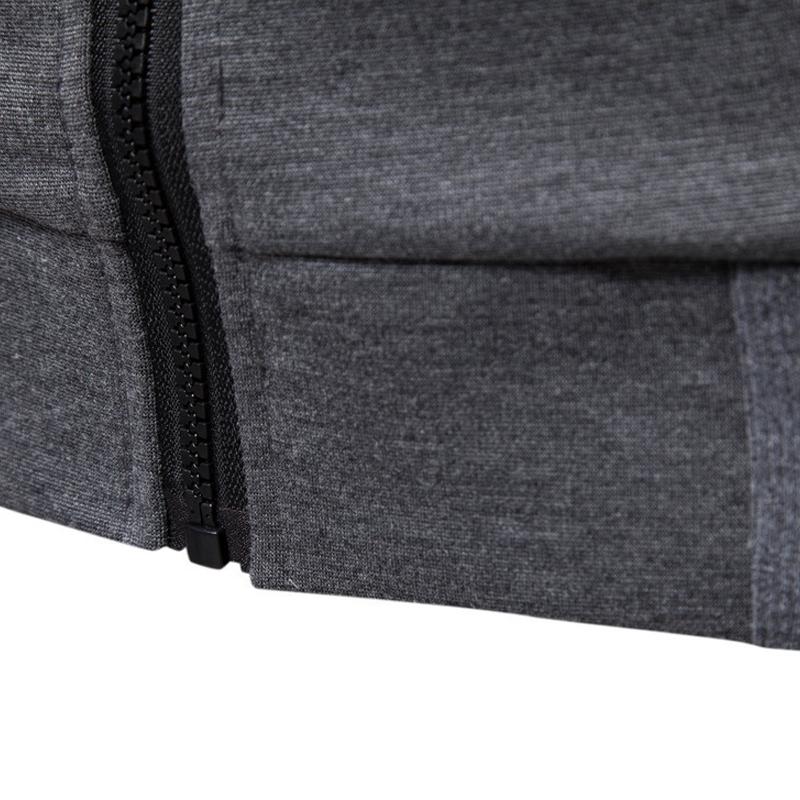 Mens Stand Collar Solid Casual Jacket 83571638Z