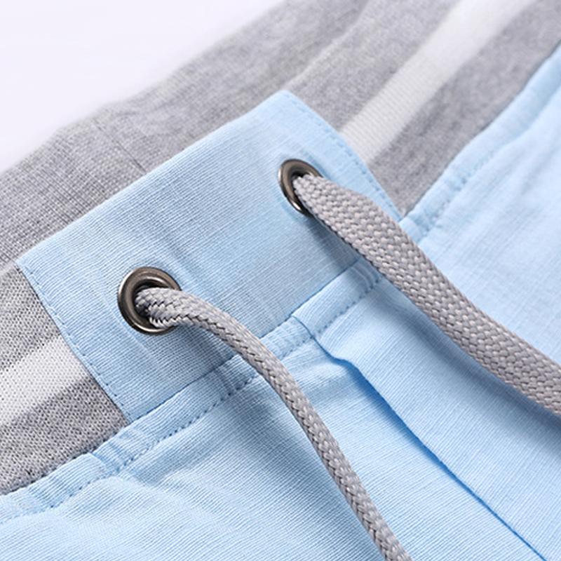 Mens Solid Elastic Waist Cotton Beach Shorts 32473892Z