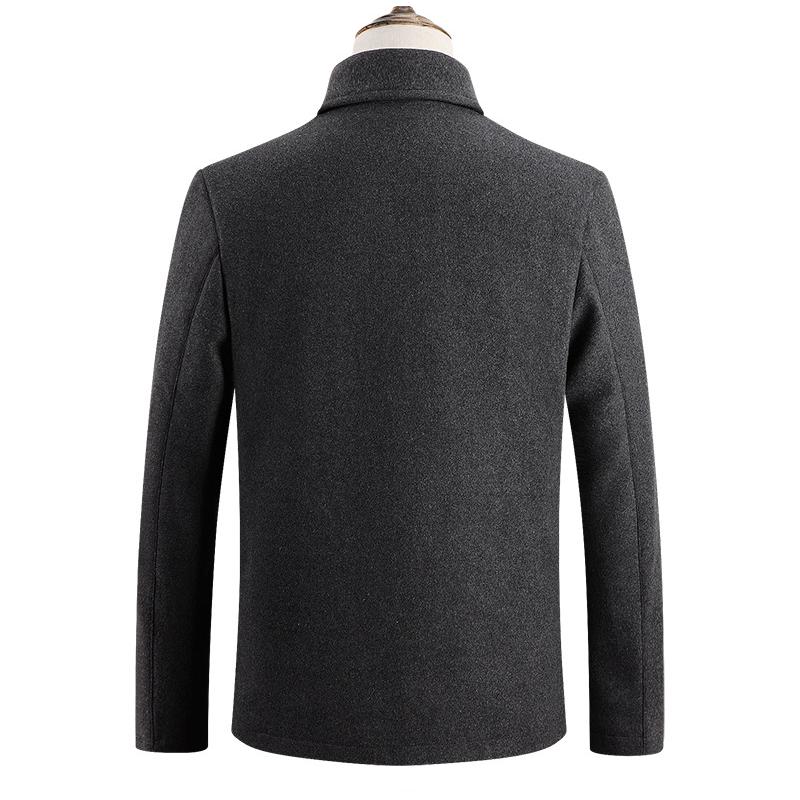 Mens Lapel Zip Solid Color Short Coat 49968162Z