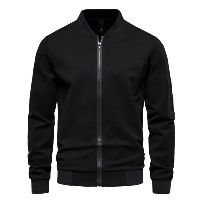Mens Stand Collar Solid Casual Jacket 83571638Z