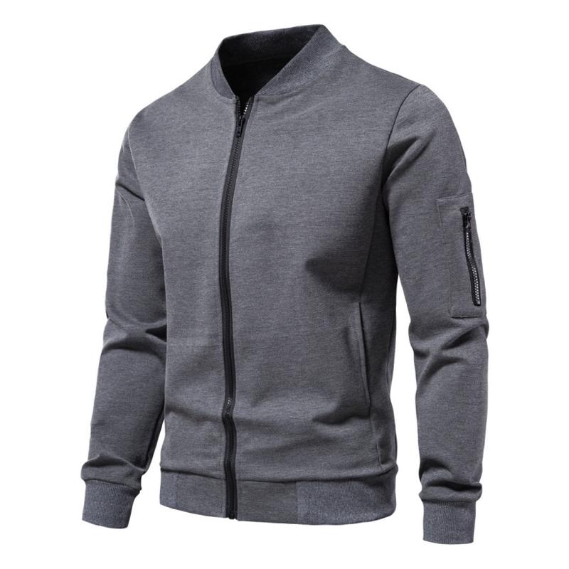 Mens Stand Collar Solid Casual Jacket 83571638Z