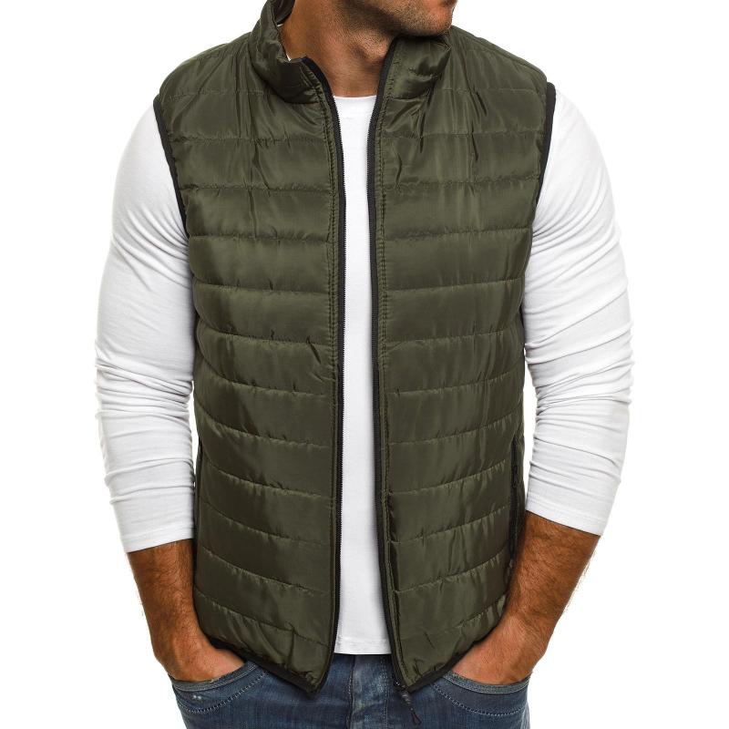 Mens Casual Stand Collar Loose Padded Vest 82532830M