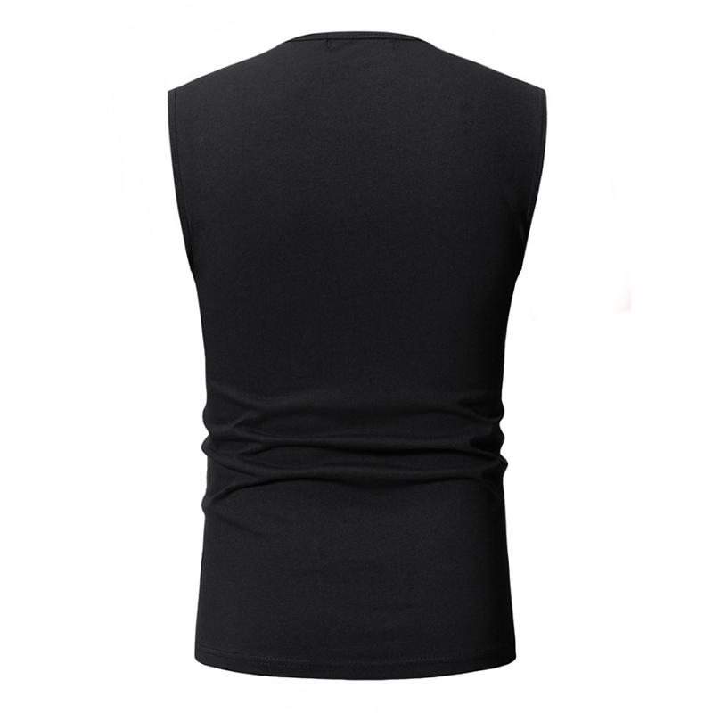 Mens Solid Round Neck Sleeveless Cotton Tank Top 28139465Z