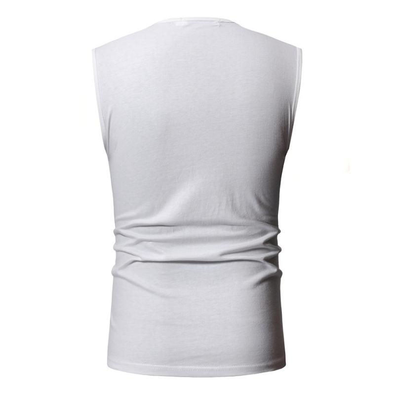 Mens Solid Round Neck Sleeveless Cotton Tank Top 28139465Z