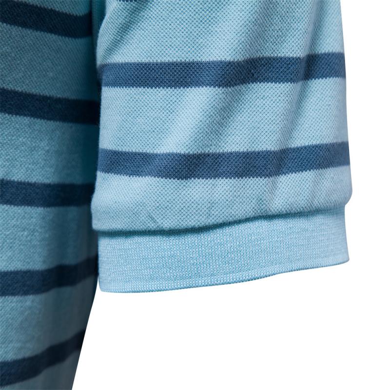 Mens Casual Striped Short Sleeve Polo Shirt 86353844M