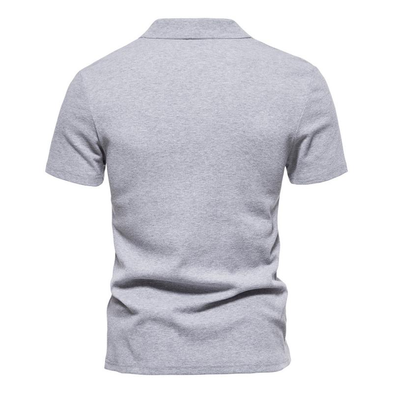 Mens Solid V Neck Short Sleeve Polo Shirt 61101482Z