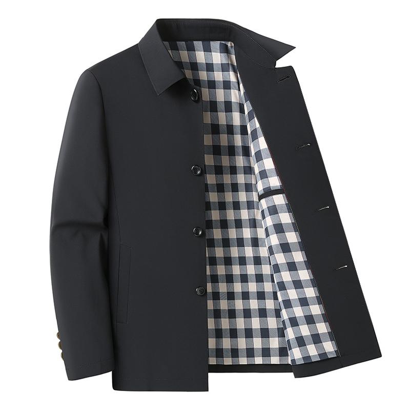 Mens Lapel Single Breasted Casual Jacket 03718906Z