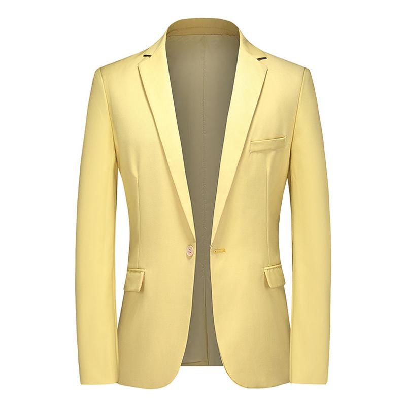 Mens Notch Lapel One Button Solid Blazer 18338229Z