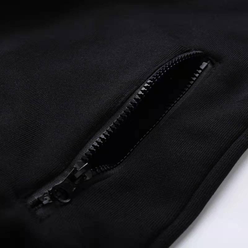 Mens Color Block Print Material Stitching Hoodie Jacket 73955870Z