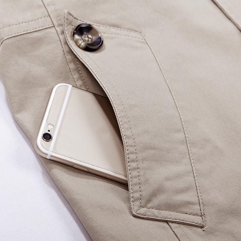Mens Fashion Hooded Cotton Mid-length Trench Coat 81746630Z