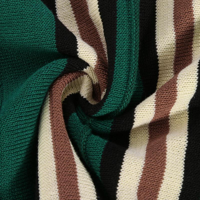 Mens Casual Colorblock Striped Short Sleeve Polo Shirt 61055063M