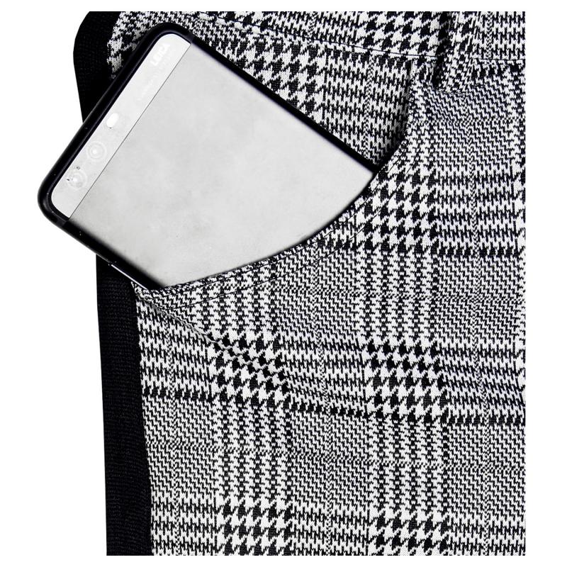 Mens Casual Plaid Stitching Pencil Trousers 86654549M