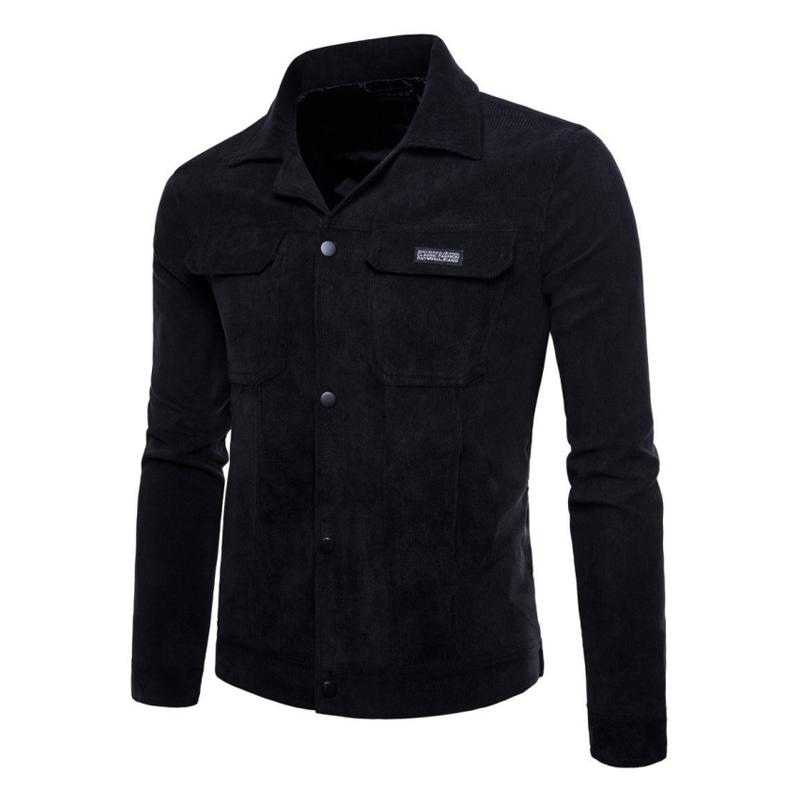 Mens Lapel Single Breasted Corduroy Jacket 72285955Z