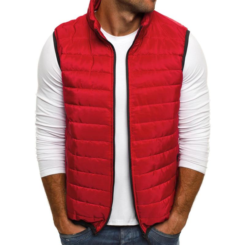 Mens Casual Stand Collar Loose Padded Vest 82532830M