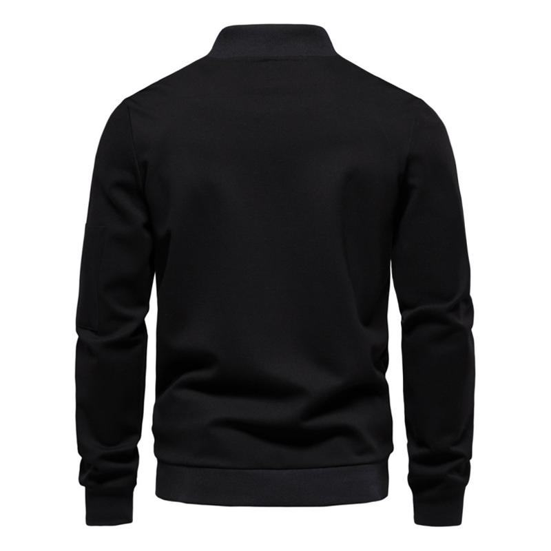 Mens Stand Collar Solid Casual Jacket 83571638Z