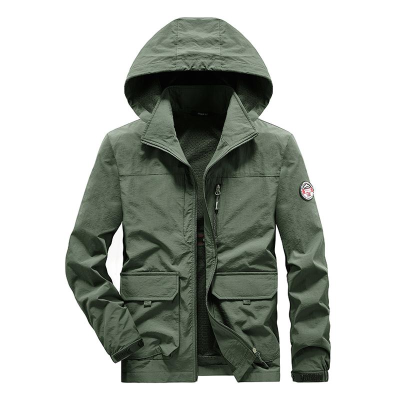 Mens Outdoor Multi-pocket Windproof Jacket 77020235Z