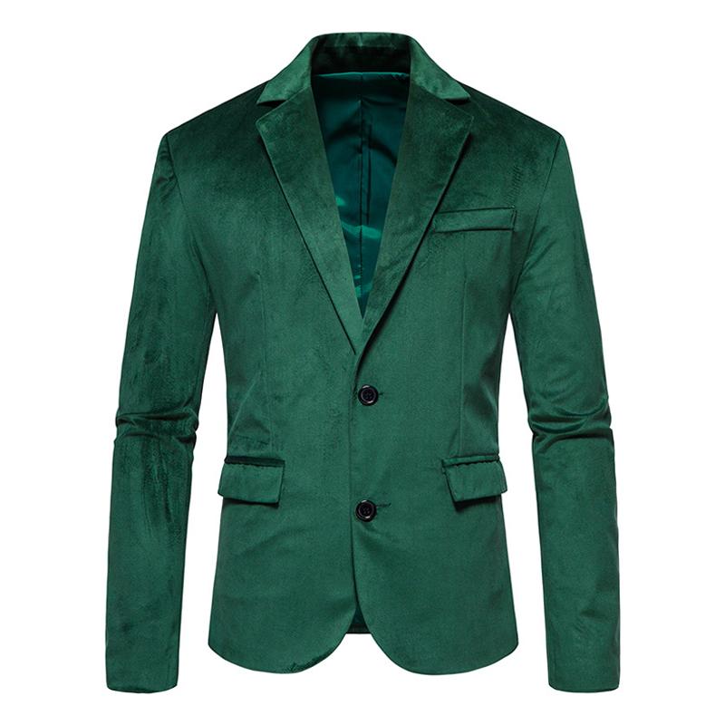 Mens Notch Lapel Two Buttons Velvet Blazer 39457514Z
