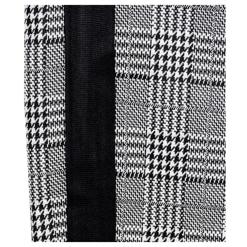 Mens Casual Plaid Stitching Pencil Trousers 86654549M